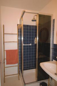 y baño con ducha y lavamanos. en Le grand bassin 10 min Disney 25 min Paris 11guests, en Lognes