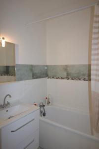 y baño con lavabo y bañera. en Le grand bassin 10 min Disney 25 min Paris 11guests, en Lognes