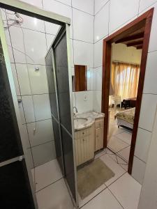 Koupelna v ubytování Refúgio I Sua Casa de Férias ao Lado do Rio Iguaçu e Parque Nacional