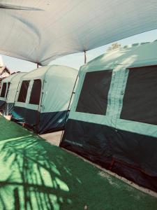 a couple of rvs parked under a tent at ROCHA BEACH CLUB in Barú