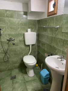 a bathroom with a toilet and a sink at Etno Selo Stara Planina in Kalna +24 photos