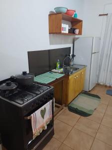 Villa Dolores的住宿－Departamento Itaembe Guazu，厨房配有炉灶和水槽