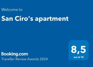 San Ciro's apartment tanúsítványa, márkajelzése vagy díja