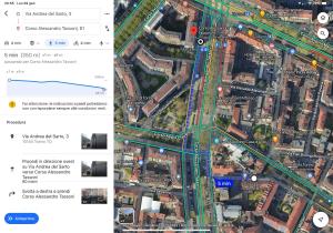 a screenshot of a map of a freeway at Eleganza vicino al centro di Torino in Turin