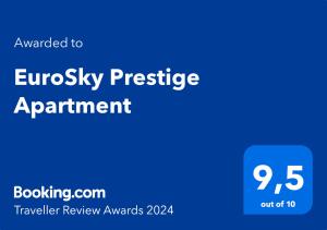 un cartello blu con le parole "appuntamento per epilessia prestige" di EuroSky Prestige Apartment ROMA EUR a Roma