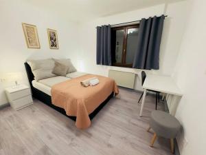 una piccola camera con letto e finestra di StephBy Home a Kaiserslautern