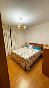 1 dormitorio con 1 cama en una habitación en Galu, en Vilagarcía de Arousa