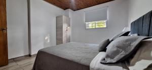 a bedroom with a bed and a window at Departamentos Muy Eugenia in San Rafael