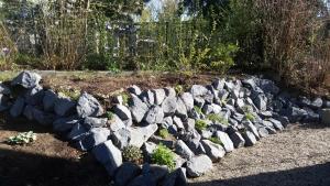 a rock garden with plants in a yard at Ferienwohnung Viva la Vida in Bendorf