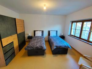 een kamer met 2 bedden in een kamer bij Industriel F3 Appartement in Thann
