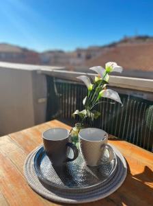 Balkón alebo terasa v ubytovaní ''Ophélia 133'' Cosy studio climatisé avec balcon