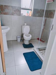 bagno con servizi igienici e lavandino di Reutlwane Gardens Guesthouse a Secunda