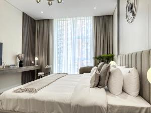 Postel nebo postele na pokoji v ubytování Fantastic flat in TiaraResidence