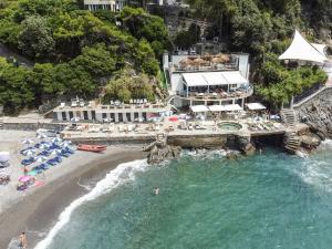 an aerial view of a beach with a resort at Grand Hotel Bristol Spa Resort, by R Collection Hotels in Rapallo