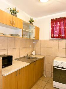 Kuchyň nebo kuchyňský kout v ubytování Apartments Valjan