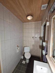 un baño con inodoro y lavabo en Ainola 1, en Syöte 9 fotos más