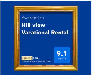 Certifikát, hodnocení, plakát nebo jiný dokument vystavený v ubytování Hill view Vacational Rental