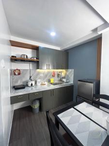 Kuchyň nebo kuchyňský kout v ubytování CJ Apartments