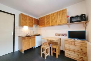 Kuchyň nebo kuchyňský kout v ubytování Lovely 16 m family studio with balcony