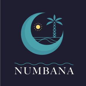 una luna creciente con una palmera y la inscripción nimba en Villa Campestre Numbana Melgar, en Melgar