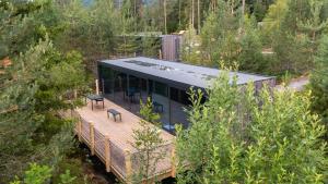 an aerial view of a house in the woods at Grend Bø 