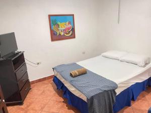 Tempat tidur dalam kamar di Apartamento Nilxon / Habitación