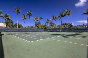 カフクにあるTurtle Bay Estates 146 West condoのヤシの木が背景に広がるテニスコート