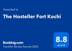 Certifikat, nagrada, znak ali drug dokument, ki je prikazan v nastanitvi The Hosteller Fort Kochi