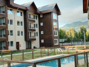 En generel udsigt til bjerge eller udsigt til bjerge taget fra lejligheden