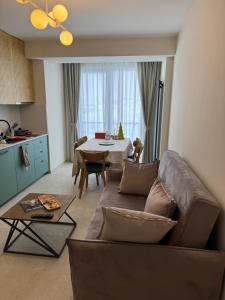 Et opholdsområde på Cozy one bedroom apartment in New Gudauri + 1 billede