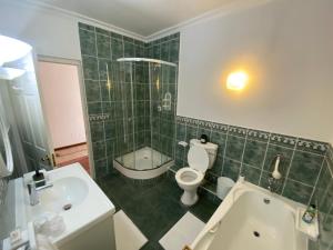 a bathroom with a toilet and a sink and a tub at Barford Haven in Hermanus