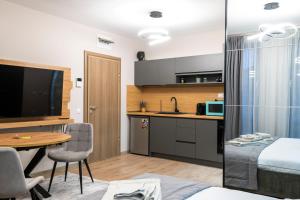 Dapur atau dapur kecil di Apartmenthaus Oborishte