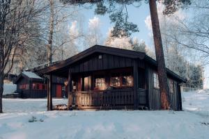Hunderfossen Cottages v zimě