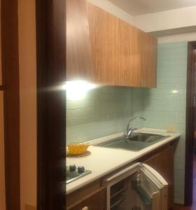 a kitchen with a sink and a counter top at Residence Napoleon Isola D'Elba in Procchio