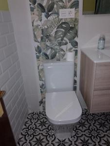 een badkamer met een toilet en een wastafel bij Precioso piso totalmente reformado. in Gijón