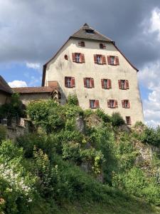 ein großes Gebäude auf einem Hügel in der Unterkunft Brunnerhof Urlaub auf dem Land in Hartenstein
