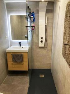 Loft 20 في مربلة: حمام مع دش ومغسلة ومرآة