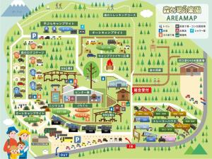ilustracja mapy górskiego kurortu w obiekcie Work Shop Camp Resort Forest and Lake Paradise - Vacation STAY 85271v w mieście Fujikawaguchiko