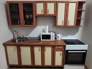 Kuchyň nebo kuchyňský kout v ubytování Apartmány Pražská