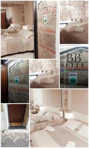 a collage of pictures of a bedroom with beds at B&B La casa di Anna in Teano