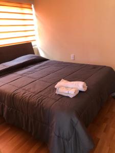 Ένα ή περισσότερα κρεβάτια σε δωμάτιο στο Cabaña.lostanos