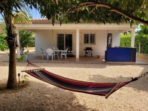 a hammock in front of a house at Villa oasis n°5 in Gandigal