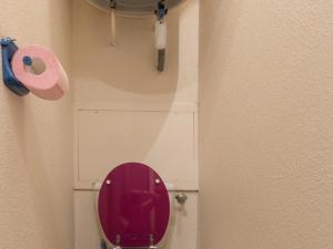 un bagno con servizi igienici viola e carta igienica di Appartement Puy-Saint-Vincent, 2 pièces, 4 personnes - FR-1-330G-36 a Puy-Saint-Vincent
