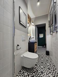 a bathroom with a toilet and a sink at Ottimo Apartamenty Długa in Bydgoszcz +18 photos
