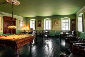葛羅斯瑙的住宿－Villa Hänsch Suite 3，中间设有台球桌的房间