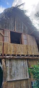a wooden building with a thatched roof at Polvo en el Aire in Santo Domingo