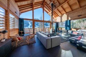 Zona de estar de Chalet Snowbird 5 étoiles, Serre-Chevalier