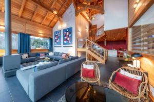 Zona de estar de Chalet Snowbird 5 étoiles, Serre-Chevalier