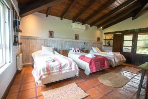 een slaapkamer met 2 bedden in een kamer bij Eunoia casa de campo in Sinsacate