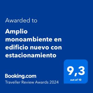 布宜諾斯艾利斯的住宿－Amplio monoambiente en edificio moderno，手机的屏幕,手机的文本被授予了全亚麻花